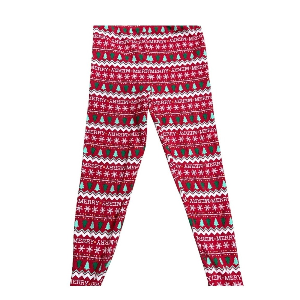 Holiday Lane Red Fair Isle Christmas Tree Merry Pajama Set Kids Size 14 - Picture 6 of 9